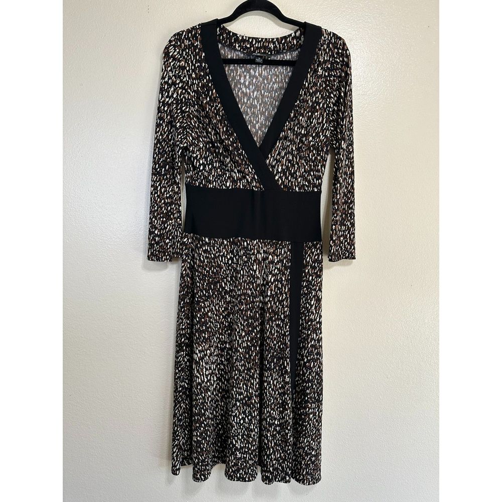 ABG Women's Midi Length Career Deep V Neck Fitted Dress Size 10